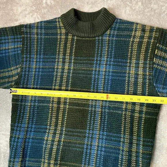 VTG Timberland Weathergear Sweater 100% Wool Mens XL Green Pullover Grandfather - Picture 9 of 10